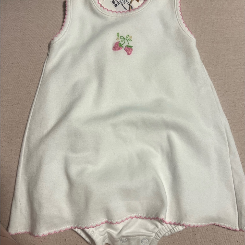 White Baby Dress with Strawberry Embroidery Boutique